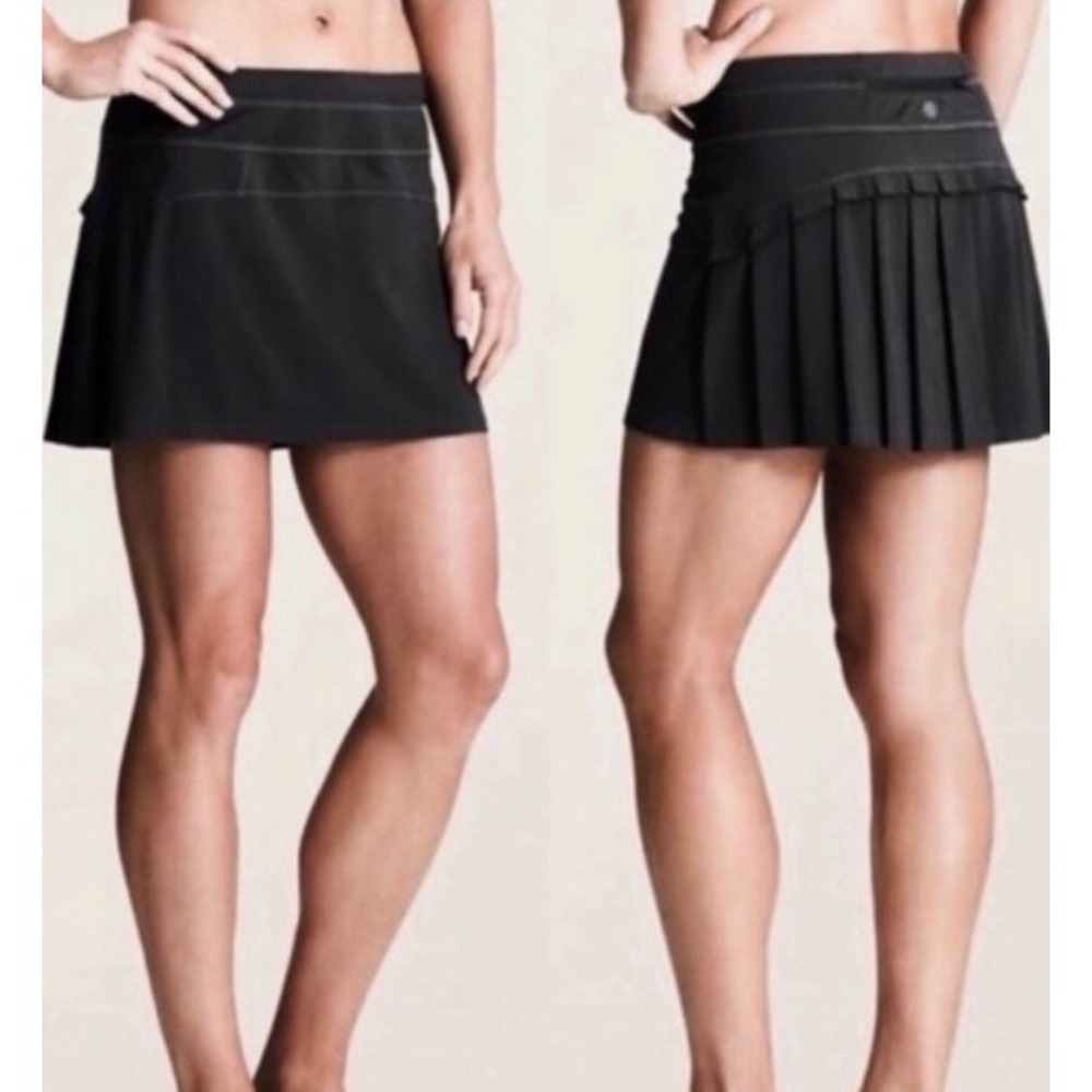 Athleta Runaround Black Skort Athletic Tennis Comfy Women L Casual Feminine
